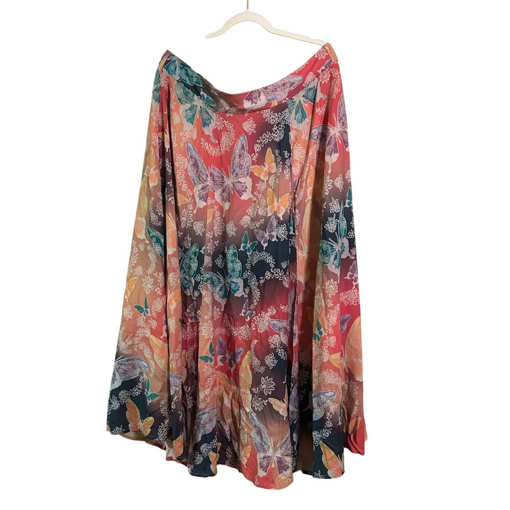 Soft Surroundings Butterfly Jardin D'eau Full Maxi Skirt size 1X